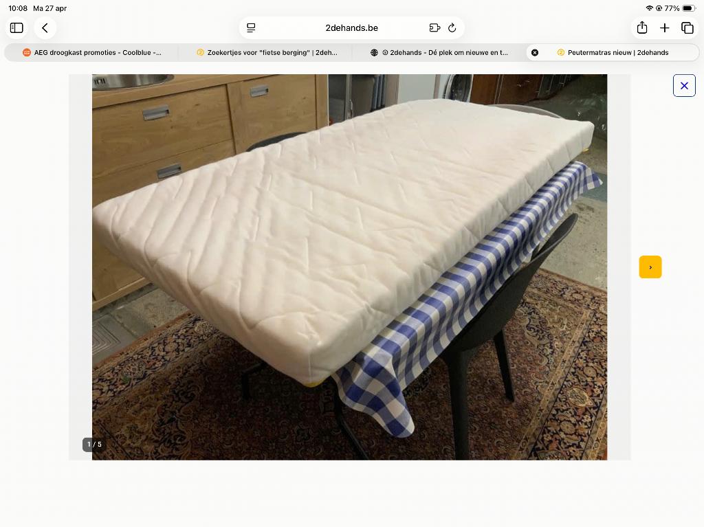 Peuter matras nieuw, Kinderen en Baby's, Ophalen, Zo goed als nieuw, Matras
