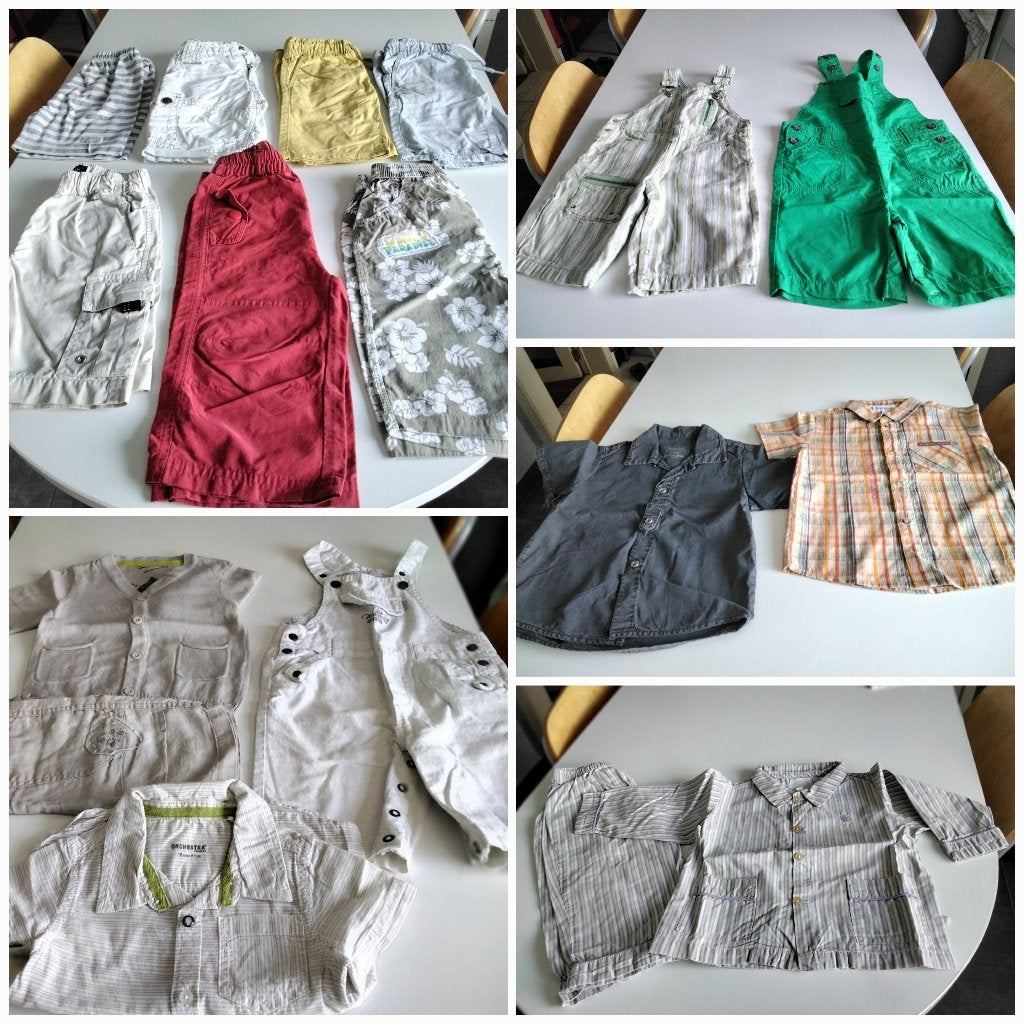 Lot vêtements enfant T. 18-24 mois +/short/salopette/pyjama, Enlèvement ou Envoi, Comme neuf, Garçon ou Fille, Ensemble