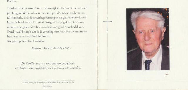 (m94) Doodsprentje Kap Cdt Antoon Jacobs 1931-2017, Verzamelen, Verzenden