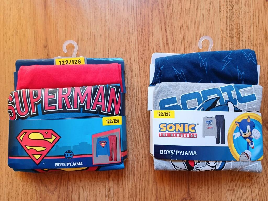 Pyjama´s jongens Superman, Sonic maat 122-128 NIEUW, Ophalen, Nieuw