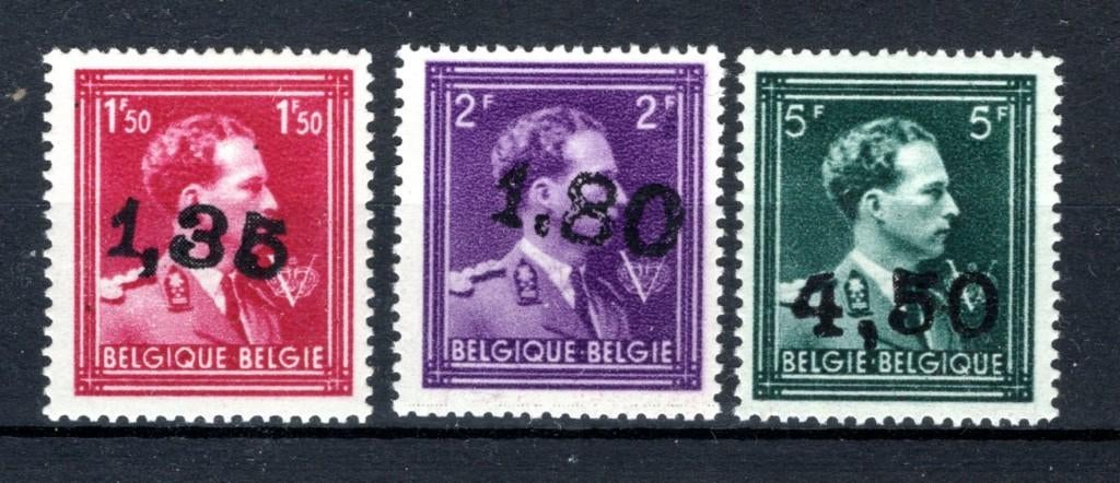 724U/724W MNH** 1946 - Léopold III avec V et couronne, Timbres & Monnaies, Enlèvement ou Envoi, Non oblitéré, Neuf