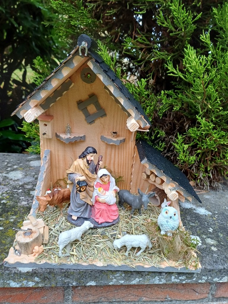 Crèche de Noël artisanale en bois neuve F 200, Divers, Enlèvement ou Envoi, Neuf