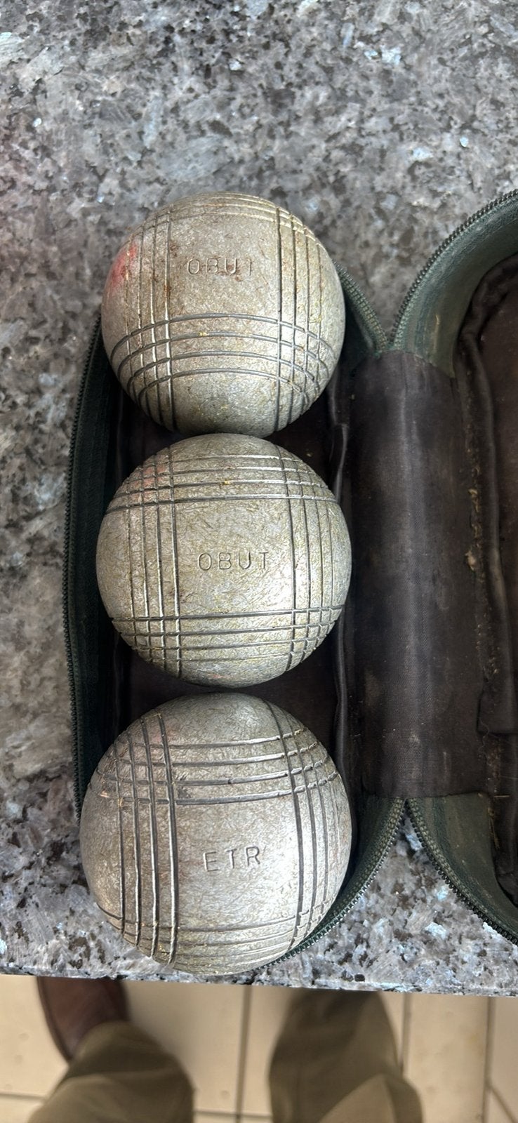 Set Obut etr petanqueballen, Sport en Fitness, Overige Sport en Fitness, Ophalen, Gebruikt