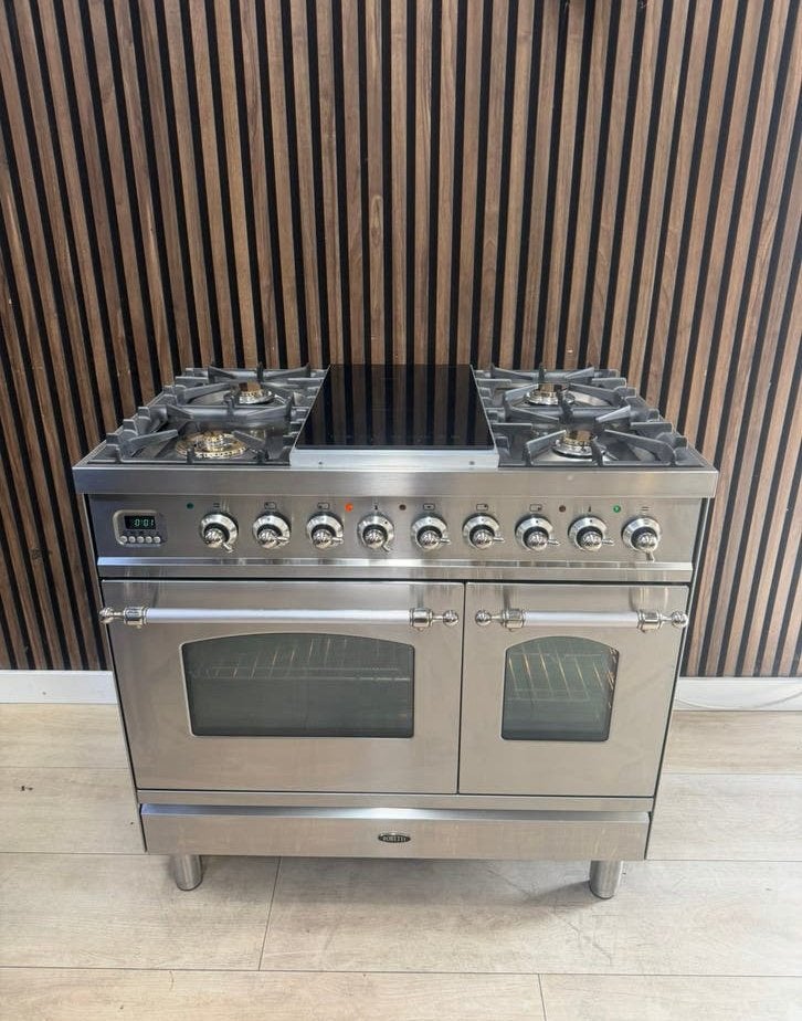 Luxe Rvs Boretti Fornuis gas met inductie (Gratis bezorgen), Electroménager, Tables de cuisson, Comme neuf, Autoportant, 5 zones de cuisson ou plus