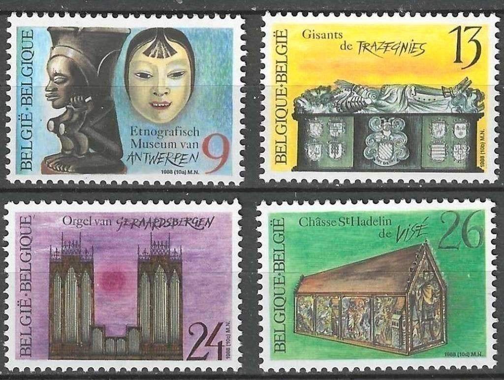 Belgique 1988 - Yvert/OBP 2298-2301 - Culture (PF), Envoi, Non oblitéré, Neuf