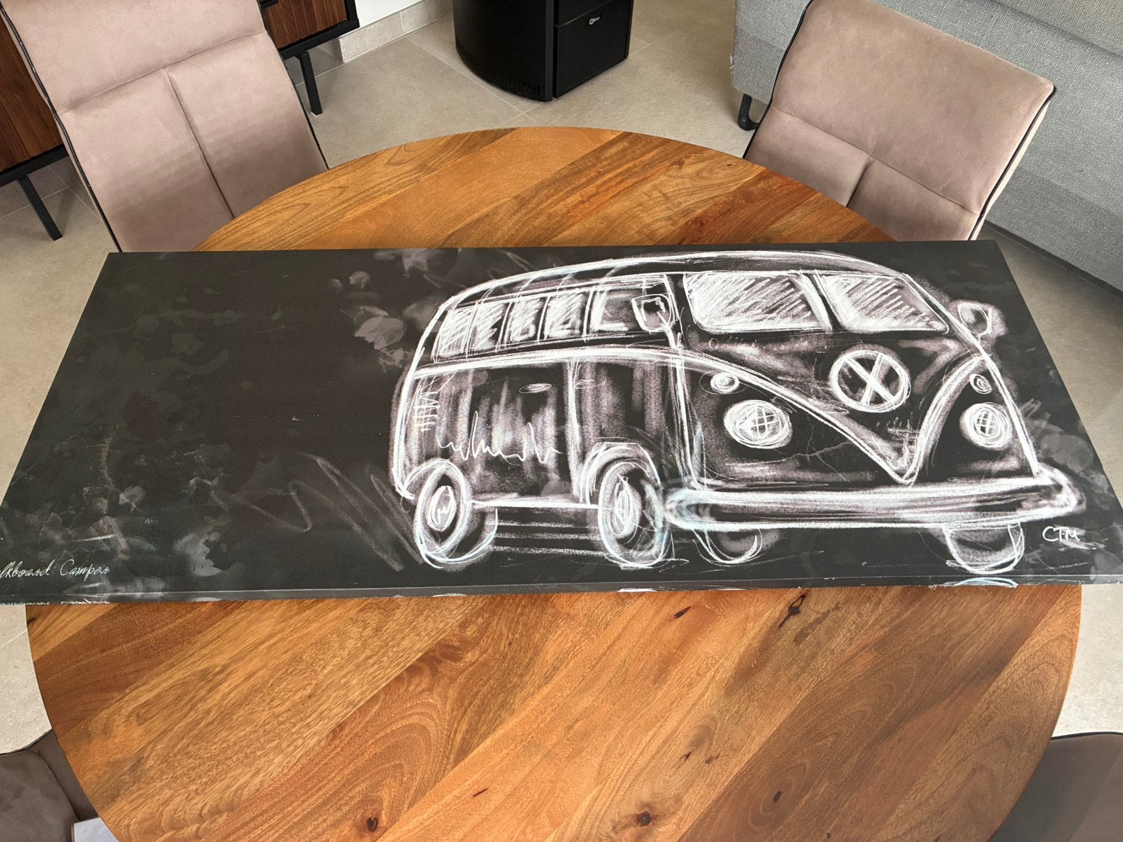Canvas volkswagen, Huis en Inrichting, Tafels | Salontafels, Ophalen, Zo goed als nieuw