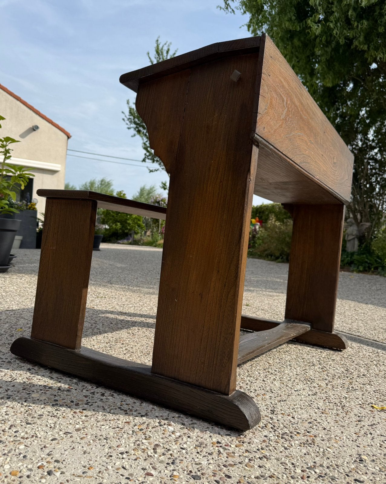 OUDE SCHOOLBANK / BUREAU, Tuin en Terras, Ophalen, Gebruikt