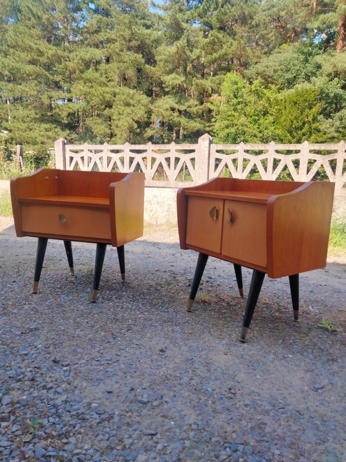 Koppel 50s fifties rockabilly nachtkastjes vintage, Verzamelen, Ophalen