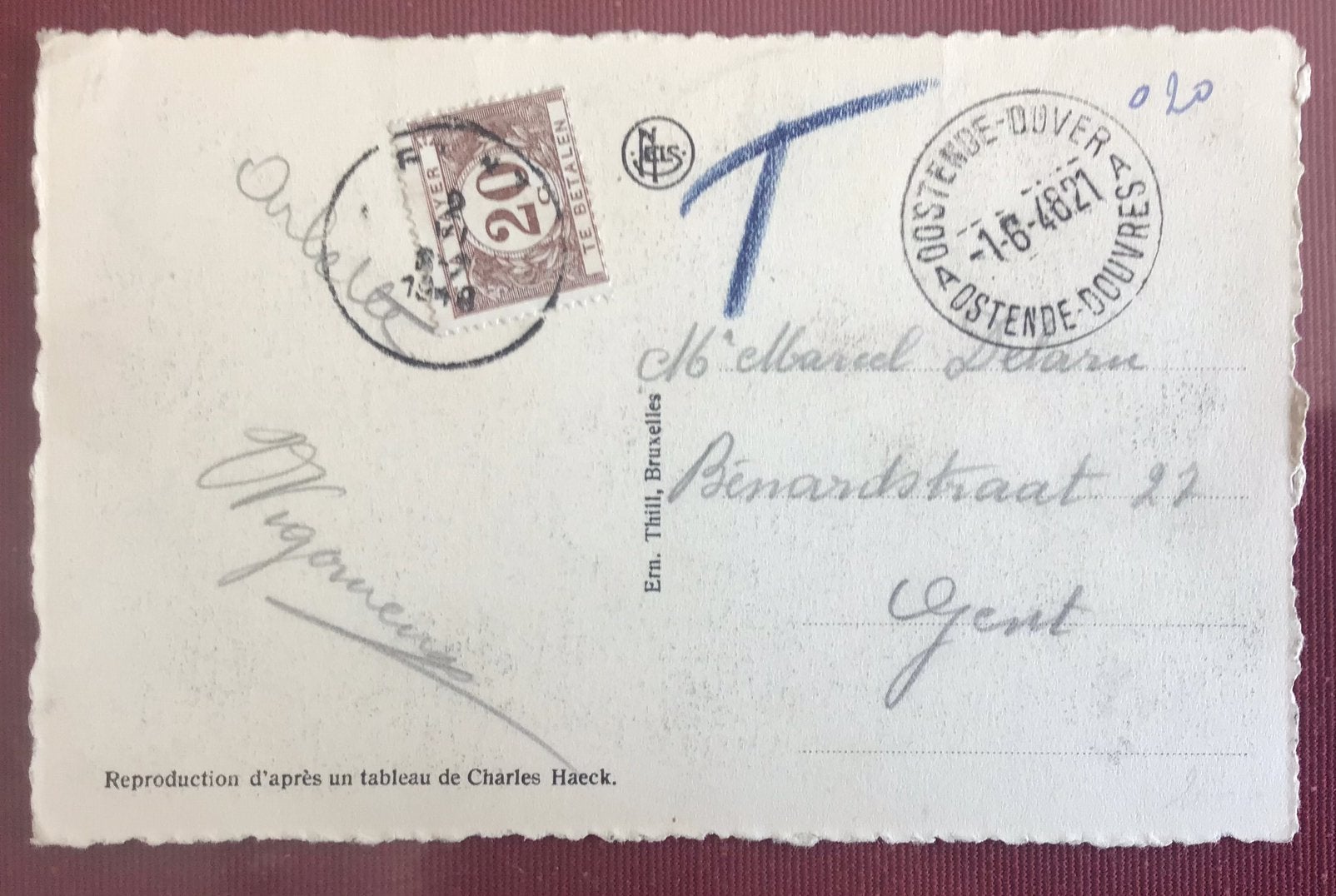 Oostende Dover 1948, Verzenden, Gestempeld