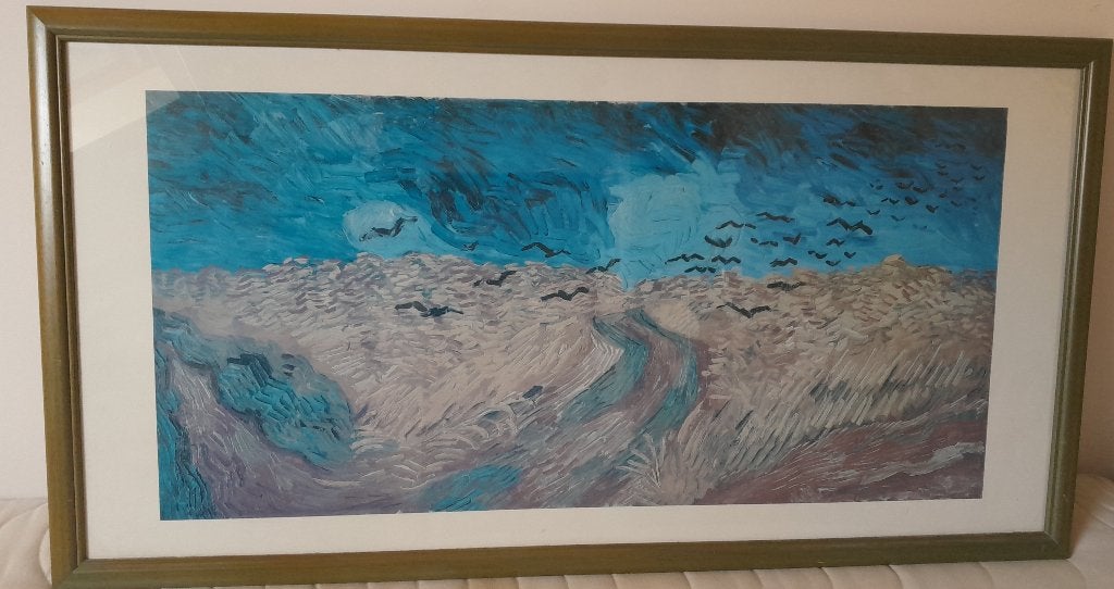 Cadre (105cm x 55cm) avec affiche Van Gogh, Verzamelen, Posters, Ophalen, Gebruikt, Rechthoekig Liggend, A1 t/m A3