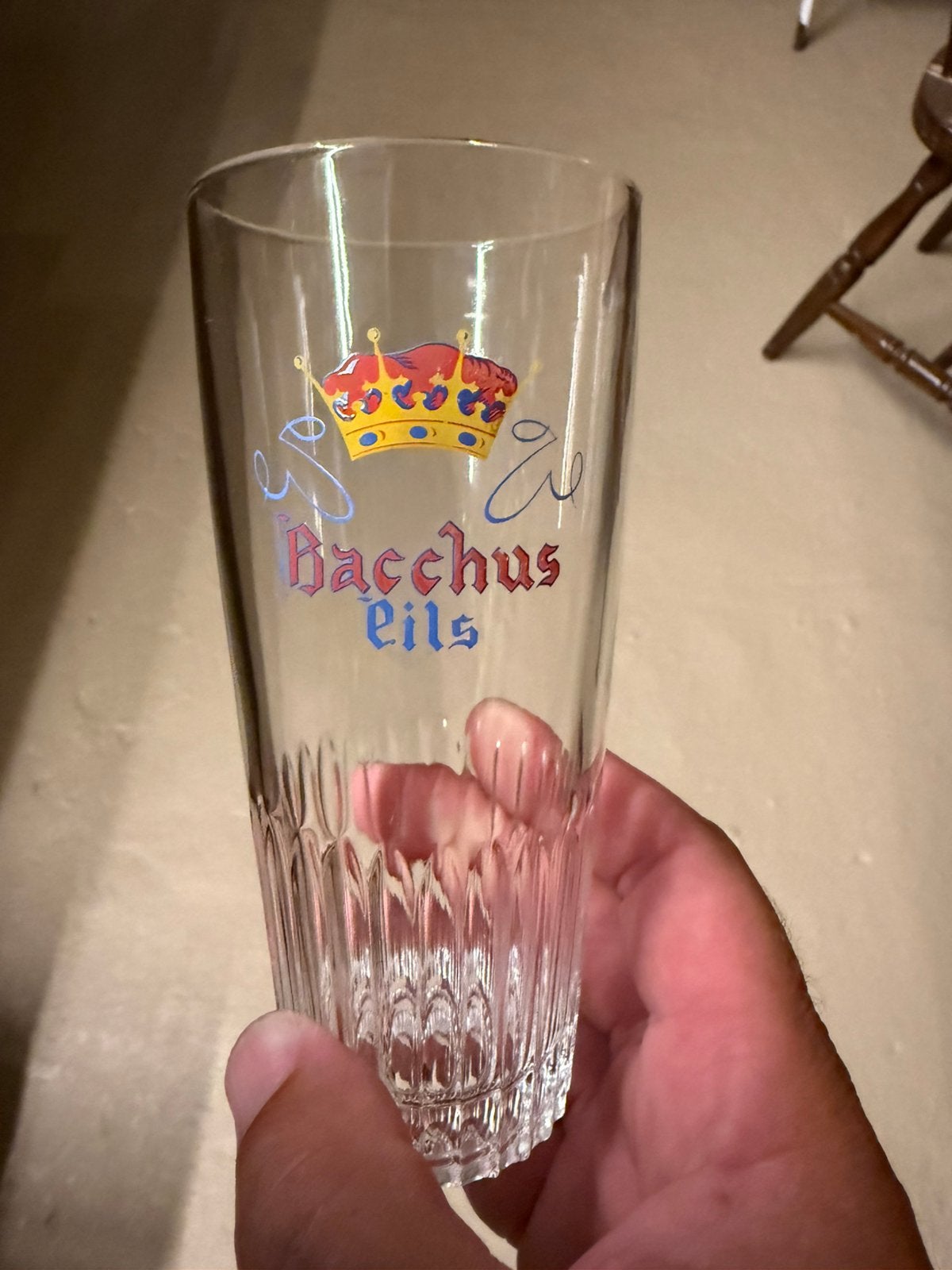 Glas bacchus pils, Verzamelen, Ophalen, Gebruikt, Glas of Glazen, Overige merken