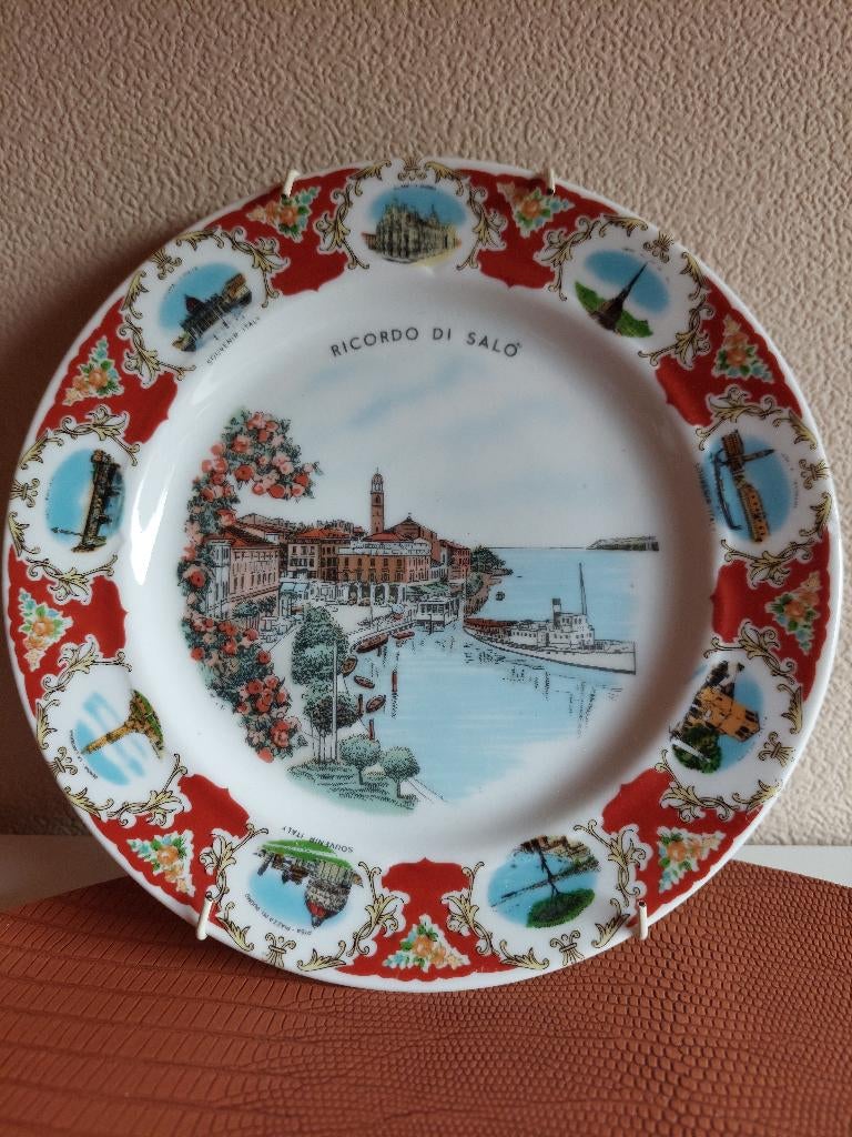 Souvenirbord uit Ricordo di Salò, Italië (Gardameer), Antiquités & Art, Curiosités & Brocante, Enlèvement