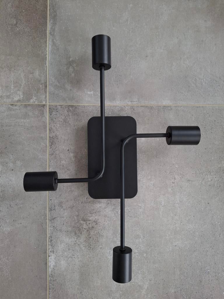 Plafondlamp zwart Lucide 4 lichtpunten, Ophalen, Zo goed als nieuw, Metaal, Modern