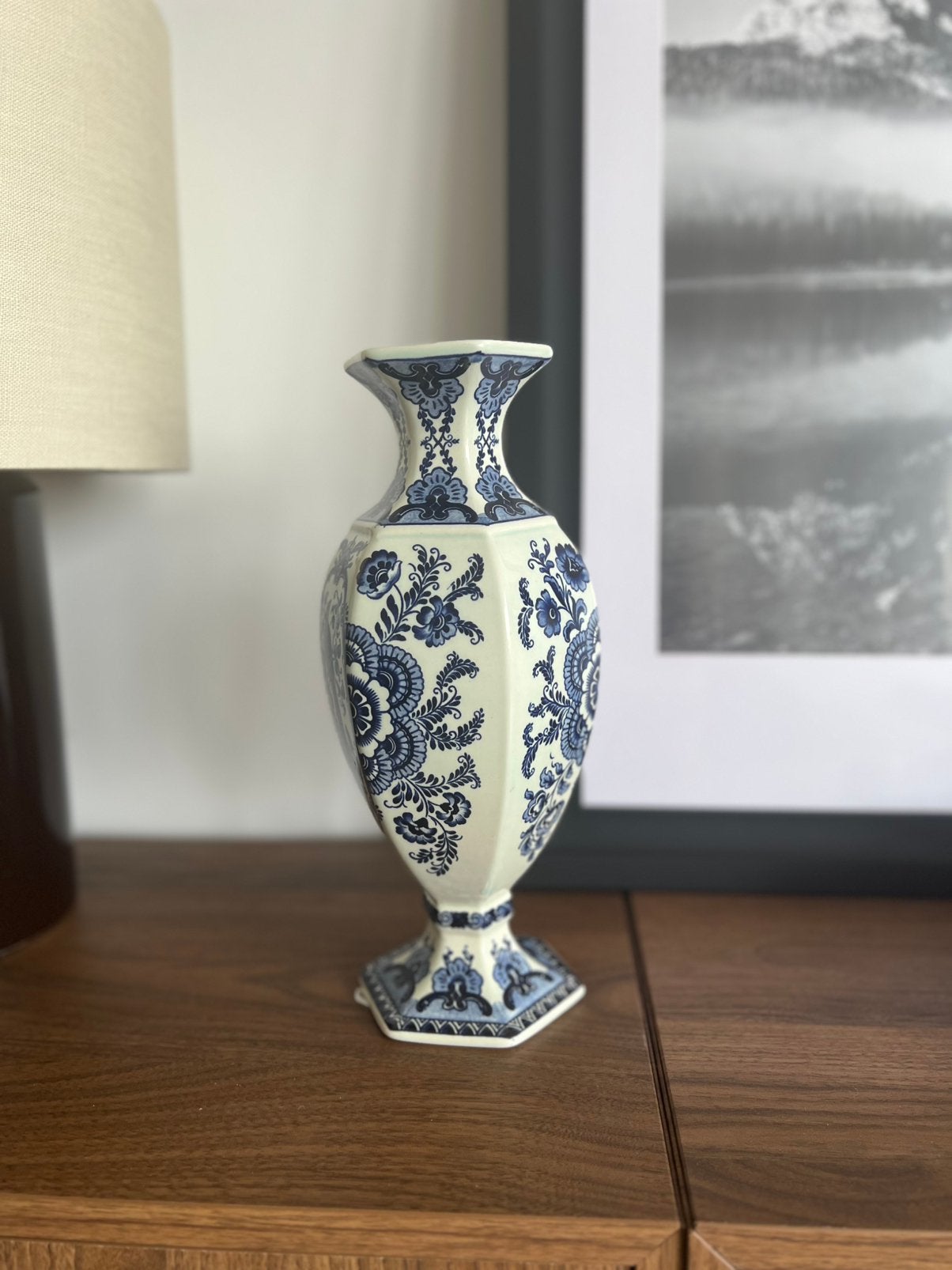 Vintage Boch Delfts Blauwe Vaas – Royal Sphinx, Antiek en Kunst, Ophalen of Verzenden