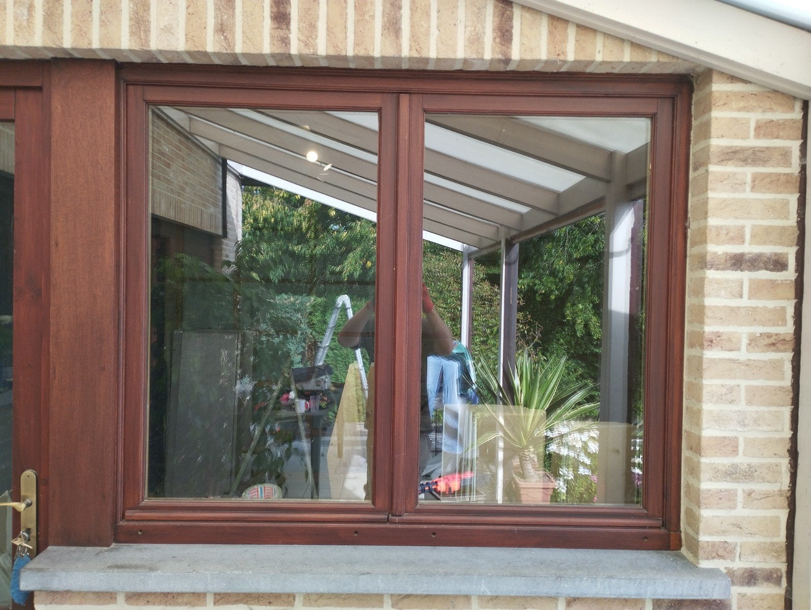 châssis double vitrage en bois, Bricolage & Construction, Châssis & Portes coulissantes, Comme neuf, Châssis de fenêtre, Bois