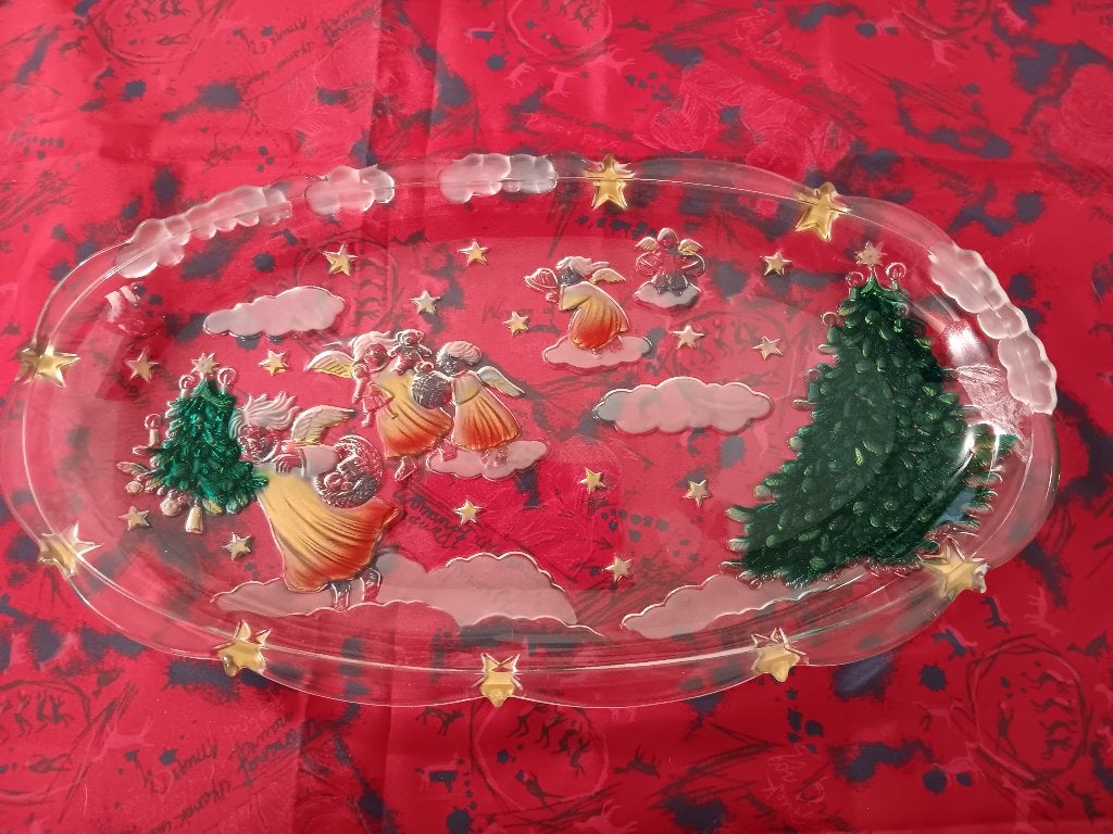 Prachtige kristallen schaal voor Kerstmis, Ophalen of Verzenden