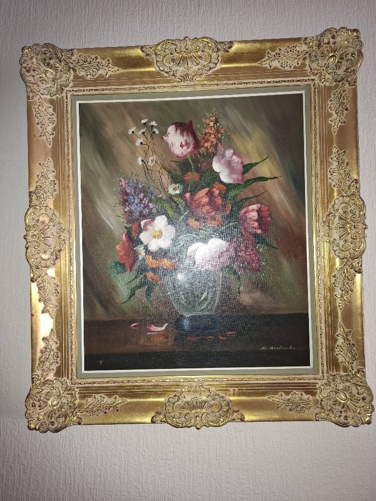 Cadre doré, Antiquités & Art, Enlèvement, Cadre spécial, Fleurs
