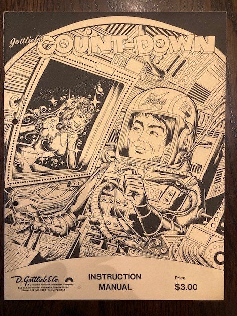 GOTTLIEB COUNT-DOWN INSTRUCTION MANUAL WITH SCHEMA, Collections, Machines | Flipper (jeu), Enlèvement ou Envoi, Flipper (jeu)