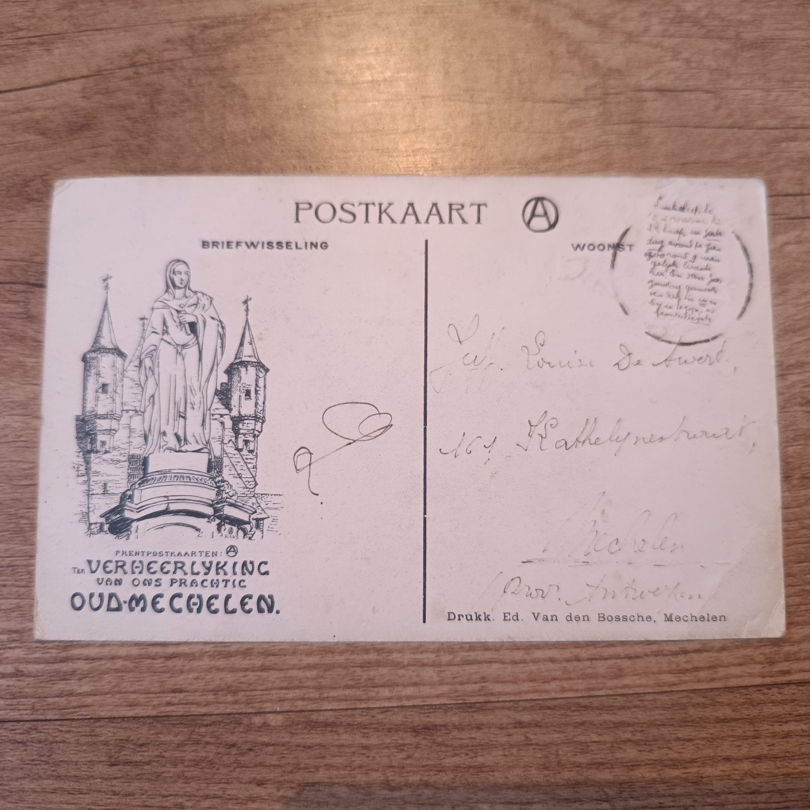 A Ost Alfred DE DIJLE 1913 Mechelen Nr 29 Kattenberg, Ophalen of Verzenden