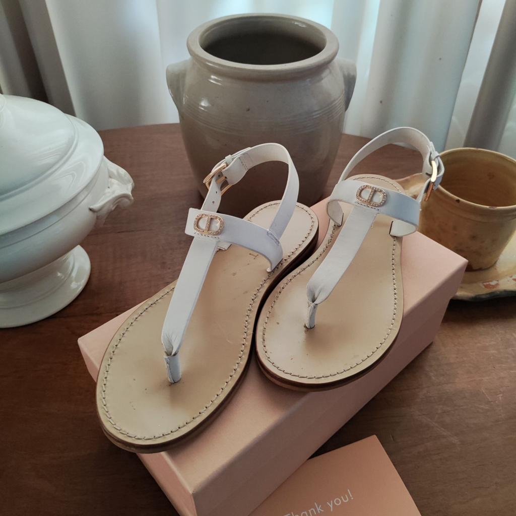 Witte leren sandalen TWINSET Milano, Ophalen of Verzenden