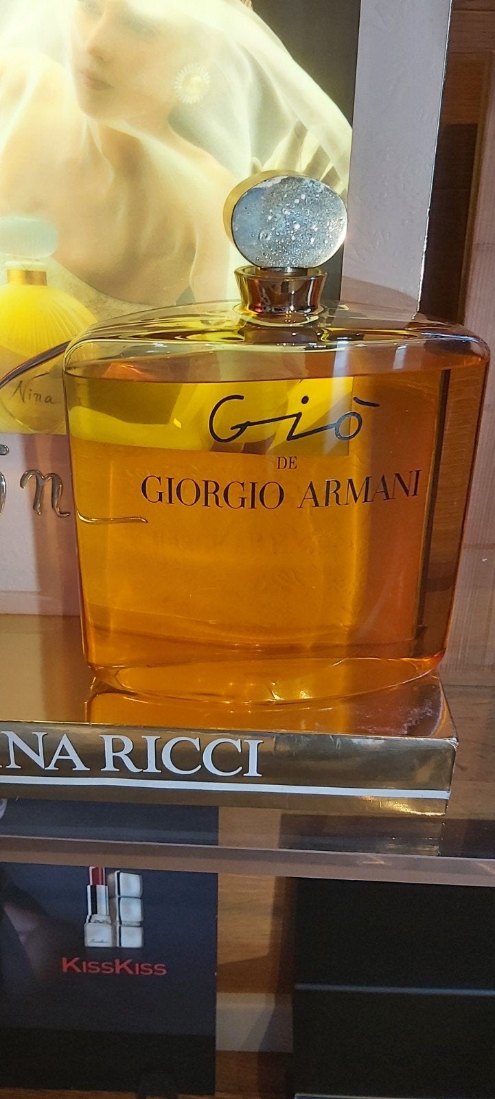 Grote parfumfles Gio Armani-vintage 1990, Ophalen, Parfumfles, Gevuld