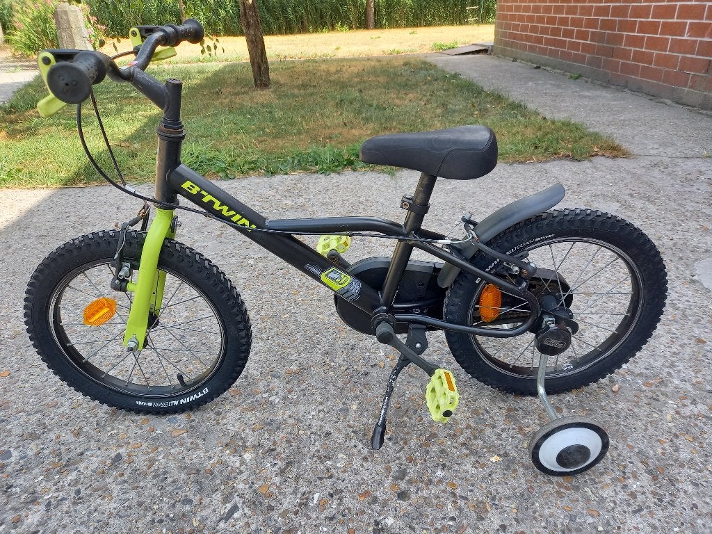 Fiets 16 inch met zijwieltjes, Ophalen, Gebruikt, 16 inch, B-TWIN