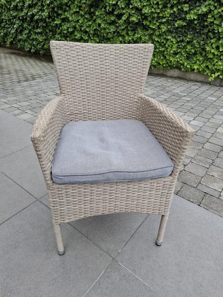 8 wicker stapelstoelen, Tuin en Terras, Ophalen, Wicker, Stapelbaar