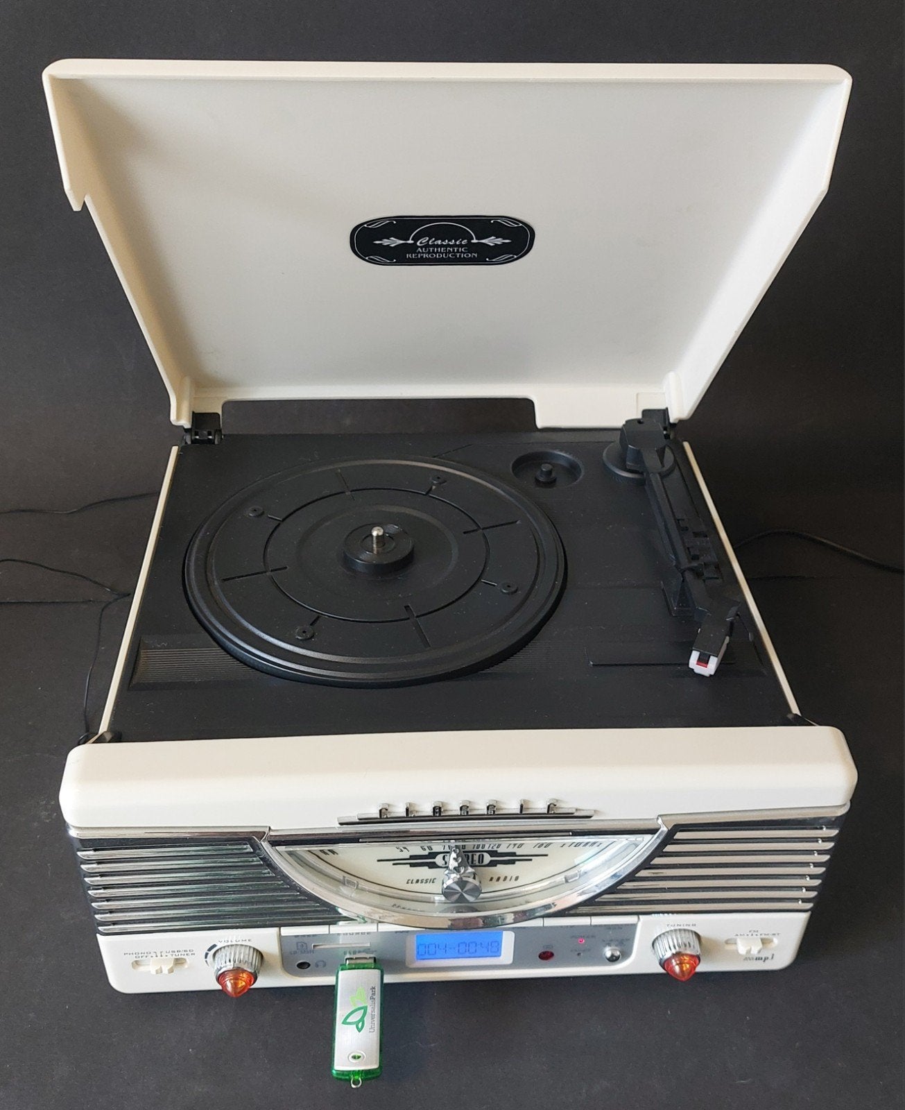 Classic phono tourne disque usb sd radio am/fm, Enlèvement ou Envoi, Comme neuf, Tourne-disque