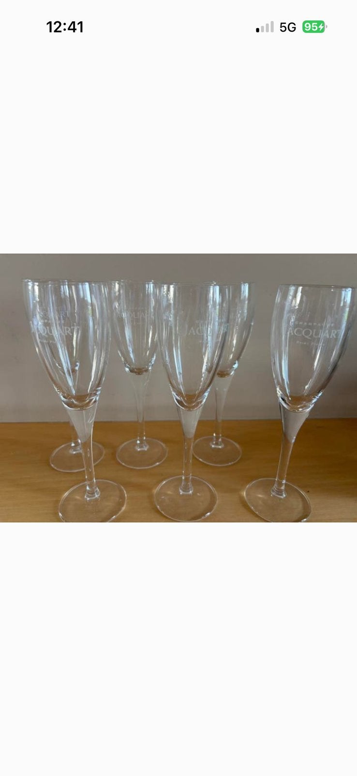 6 champagne  jacquart glazen, Ophalen of Verzenden