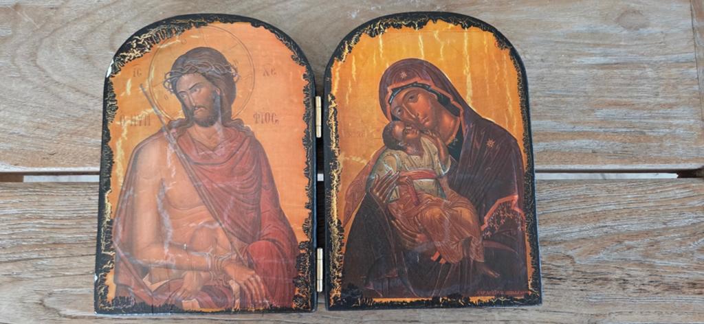 Orthodox reis-icoon /diptiek/, Antiek en Kunst, Antiek | Religieuze voorwerpen, Ophalen of Verzenden
