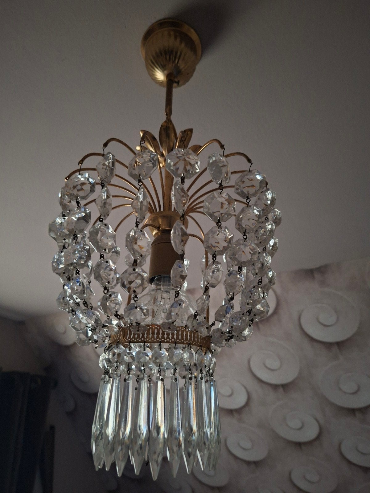 Sierlijk luster  echt glas, Ophalen, Glas