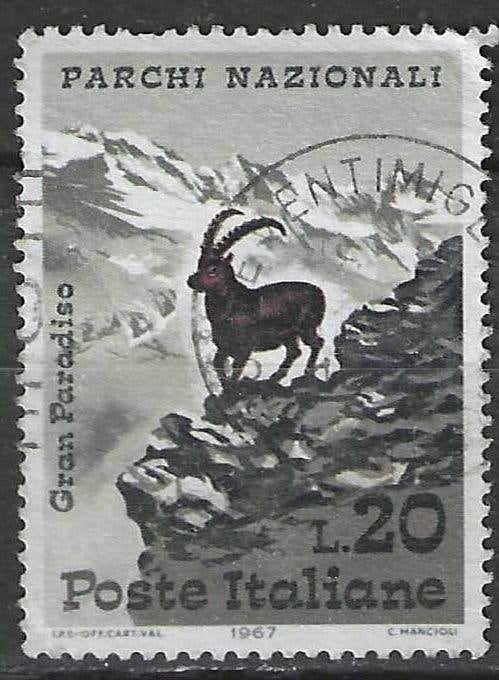 Italie 1967 - Yvert 964 - Nationale Parken - Steenbok (ST), Verzenden, Gestempeld