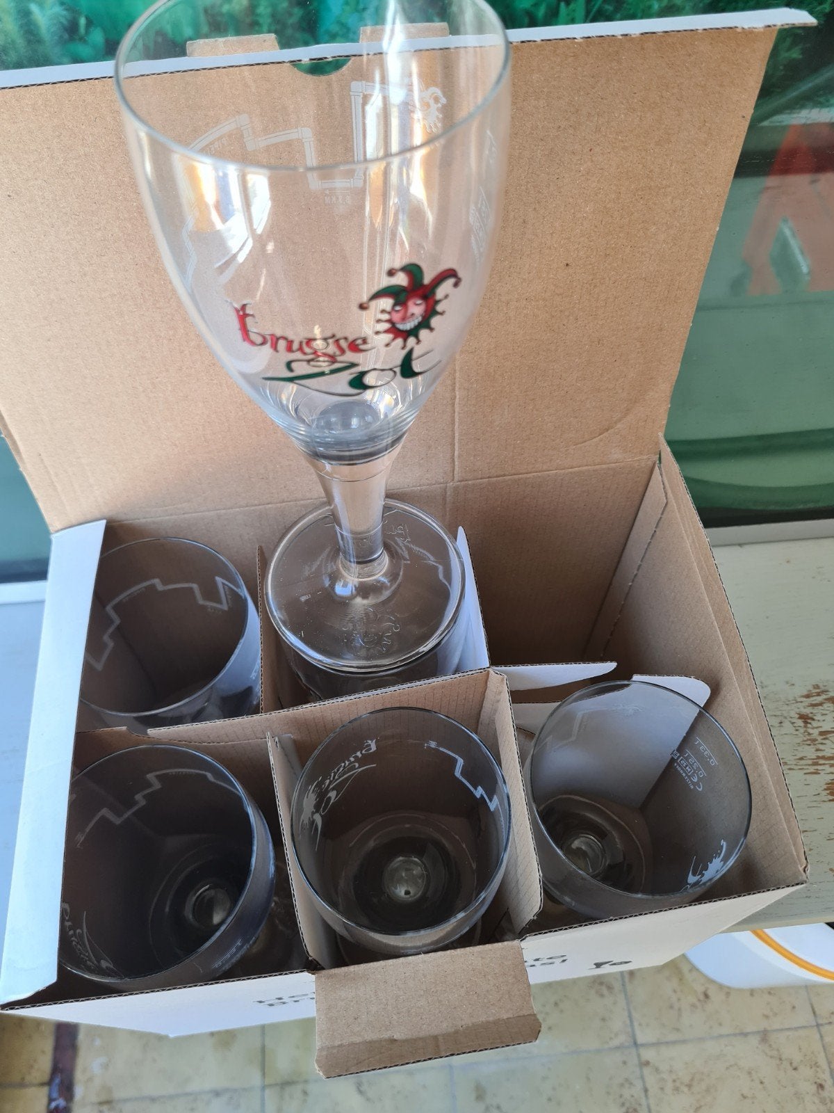 6x brugse zot glazen, Verzamelen, Ophalen