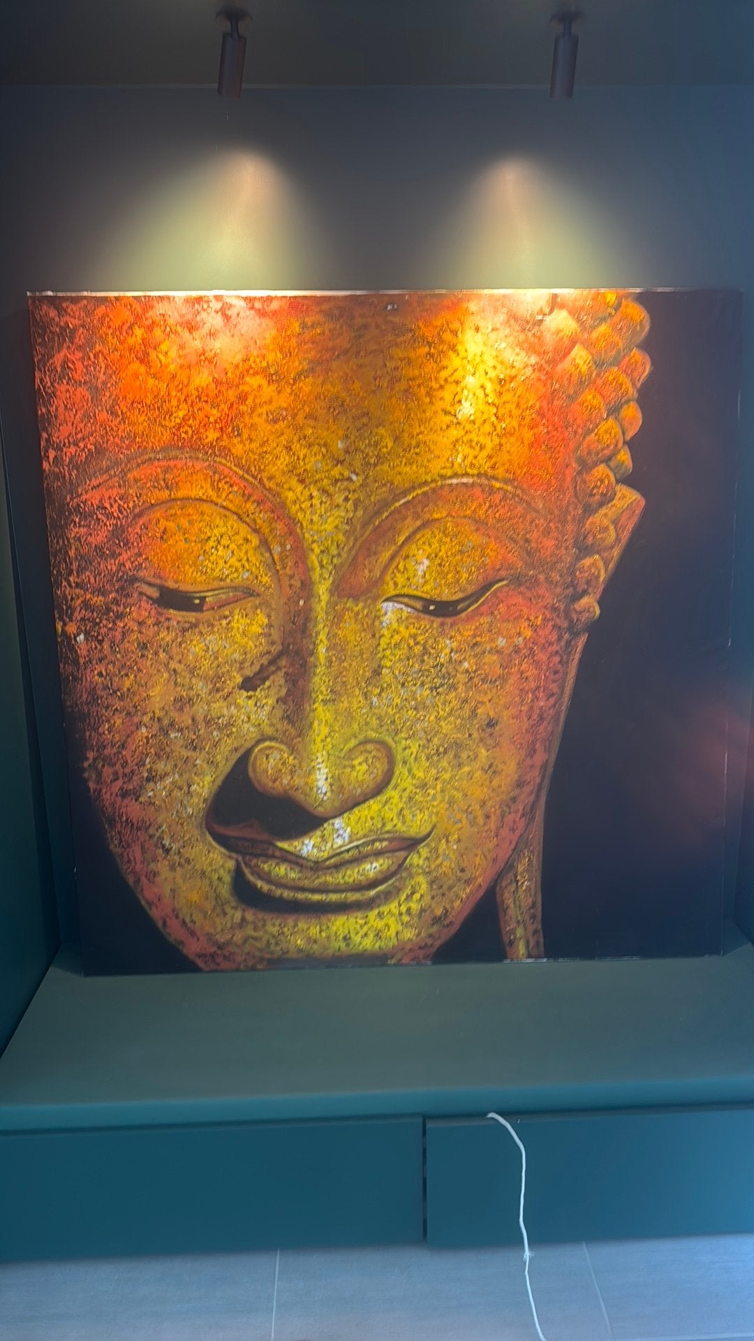 Schilderij buddha olieverf en bladgoud Thailand, Ophalen