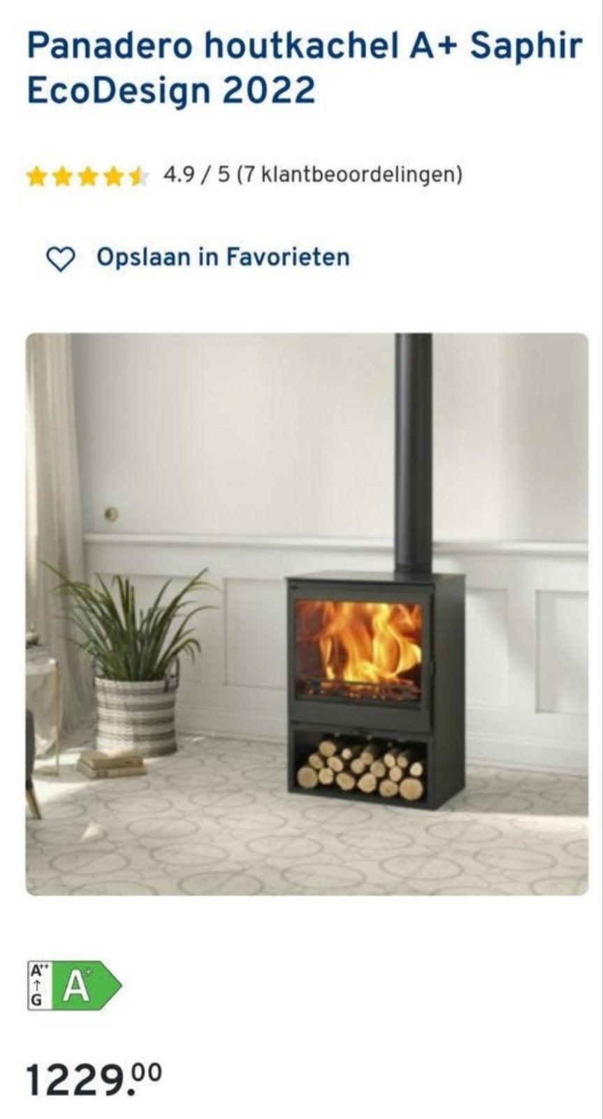 Houtkachel 7.1kw, Maison & Meubles, Poêles, Enlèvement, Poêle à bois