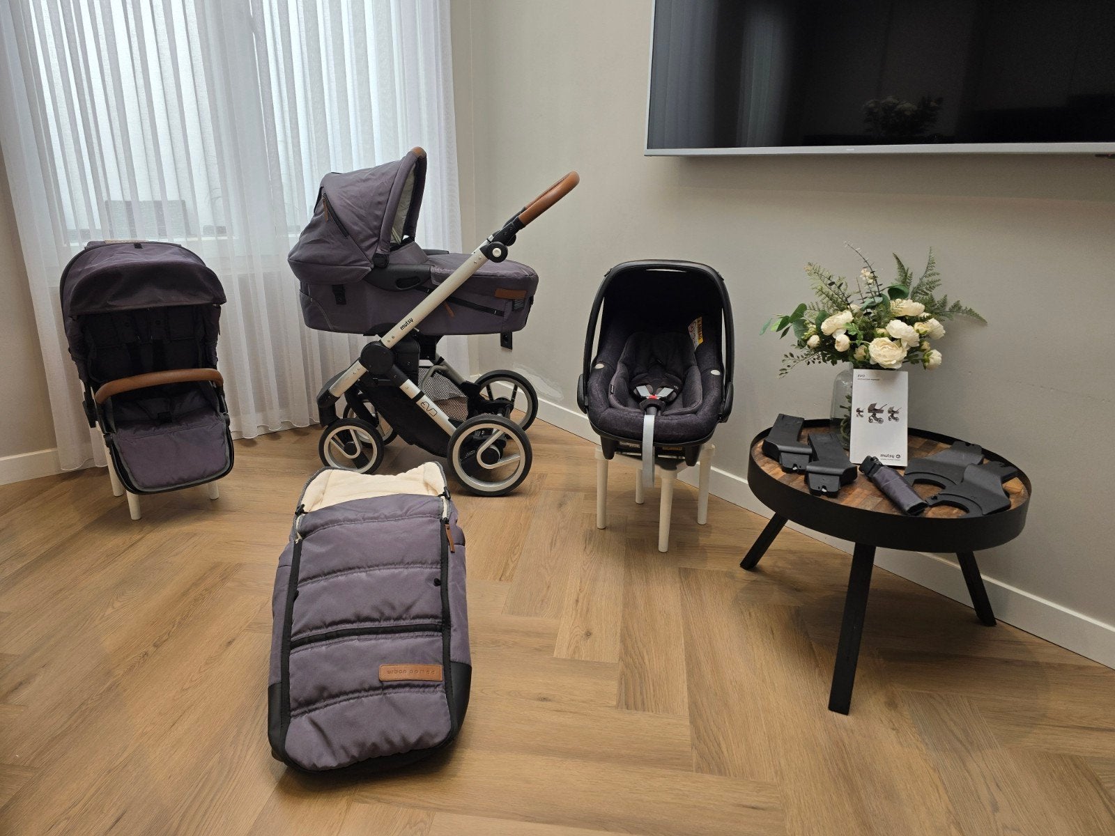 complete mutsy 3in1 kinderwagen gebruikt voor 1 kind, Zo goed als nieuw, Ophalen, Kinderwagen, Met autostoeltje