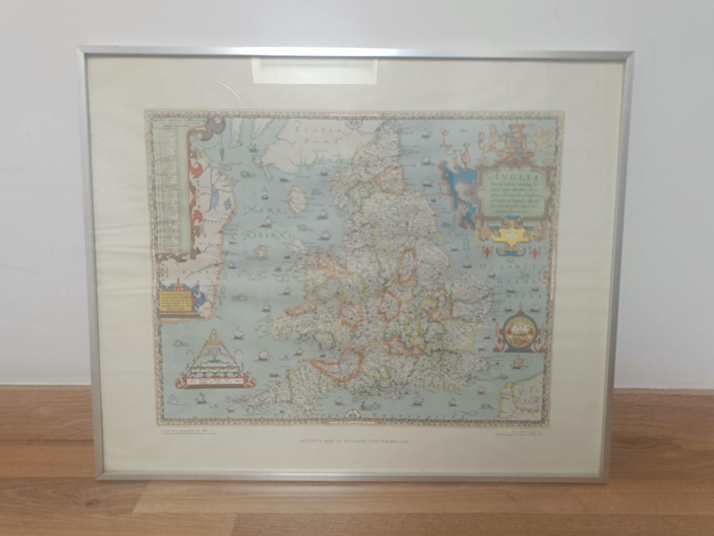 Carte encadrée de l'Angleterre et du Pays de Galles — Reprod, Enlèvement