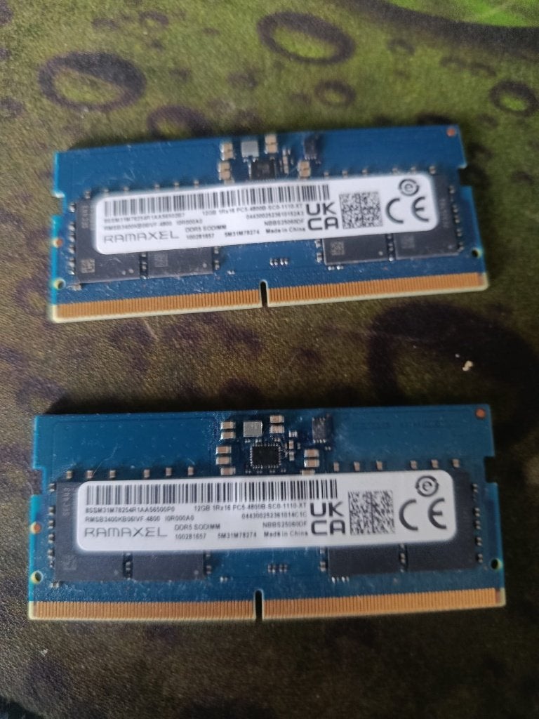 Ramaxel 24gb DDR5 SODIMM 2x12gb, Computers en Software, RAM geheugen, Ophalen, Zo goed als nieuw, DDR5, Laptop