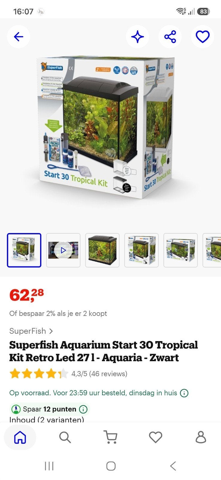 superfish zo goed als nieuw!!, Zo goed als nieuw, Leeg aquarium, Superfish, Ophalen