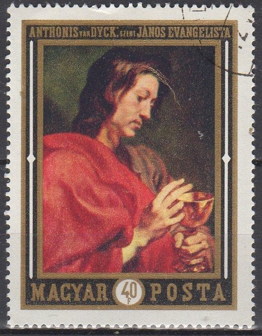 Hongarije - 'Sint Jan de Evangelist' - Antoon van Dyck -1969, Ophalen of Verzenden, Gestempeld