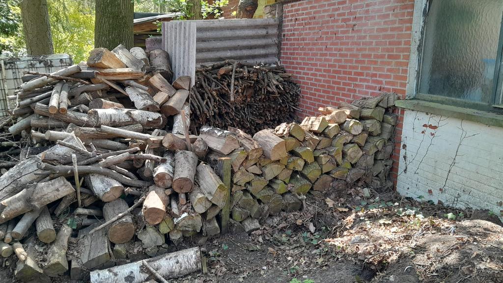 Eik en berk, Tuin en Terras, Brandhout, Ophalen, Blokken