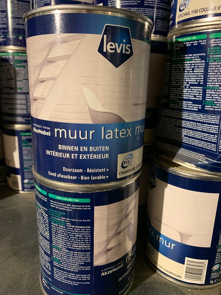 Levis latex muurverf, Minder dan 5 liter, Ophalen of Verzenden, Nieuw, Verf