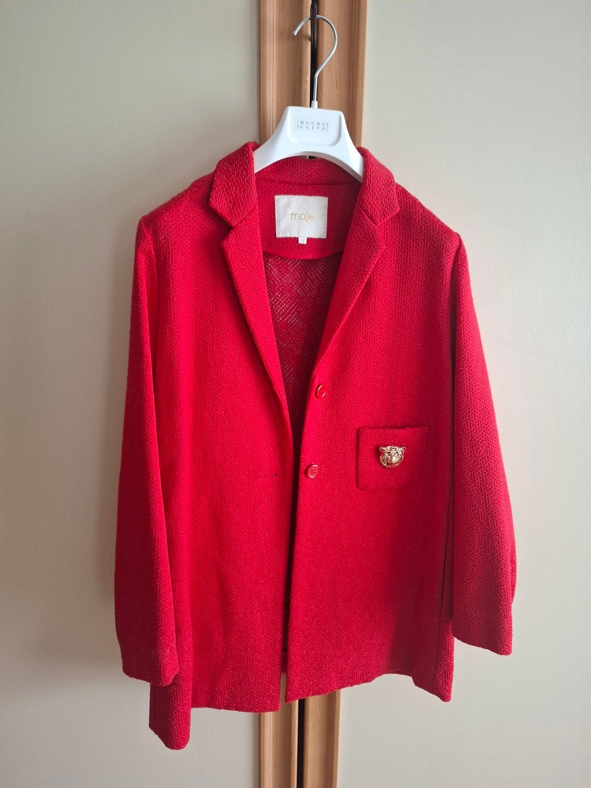 Blazer/cardigan rouge chic - look boutique élégant - taille, Enlèvement ou Envoi, Taille 36 (S)