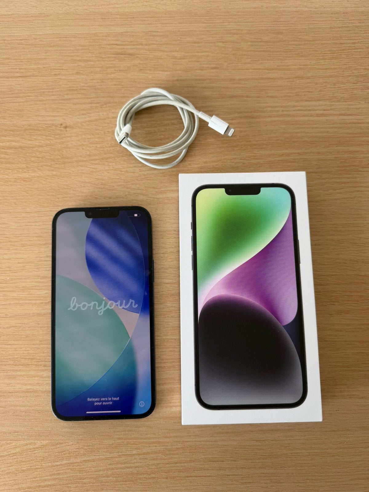 Iphone 14 plus 256 GB, Telecommunicatie, Gebruikt, IPhone 14 Plus, Zwart, 82 %