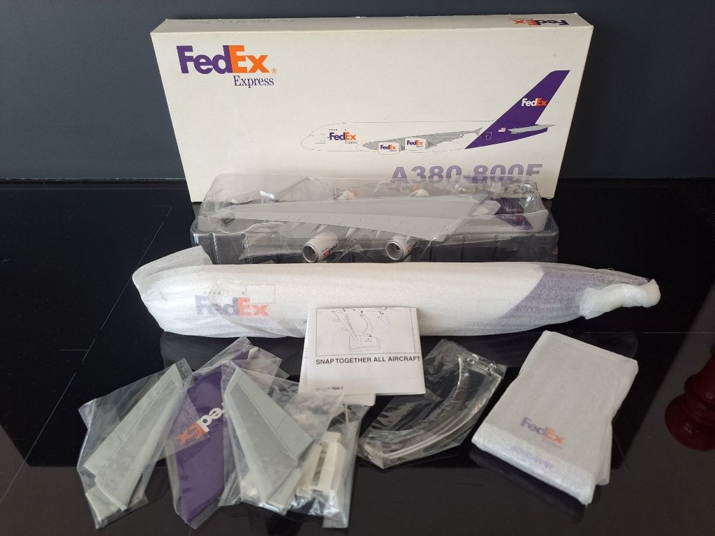A380-800F Hogan 1:200 Airbus A380 FedEx, Enlèvement ou Envoi, Neuf, 1:200 ou moins, Avion