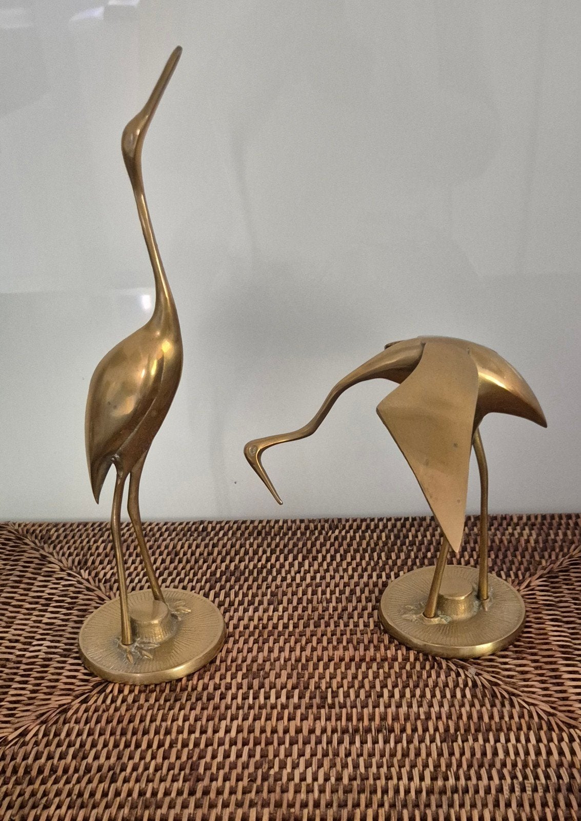 Set Vintage Messing Kraanvogels Hollywood Regency Style, Ophalen