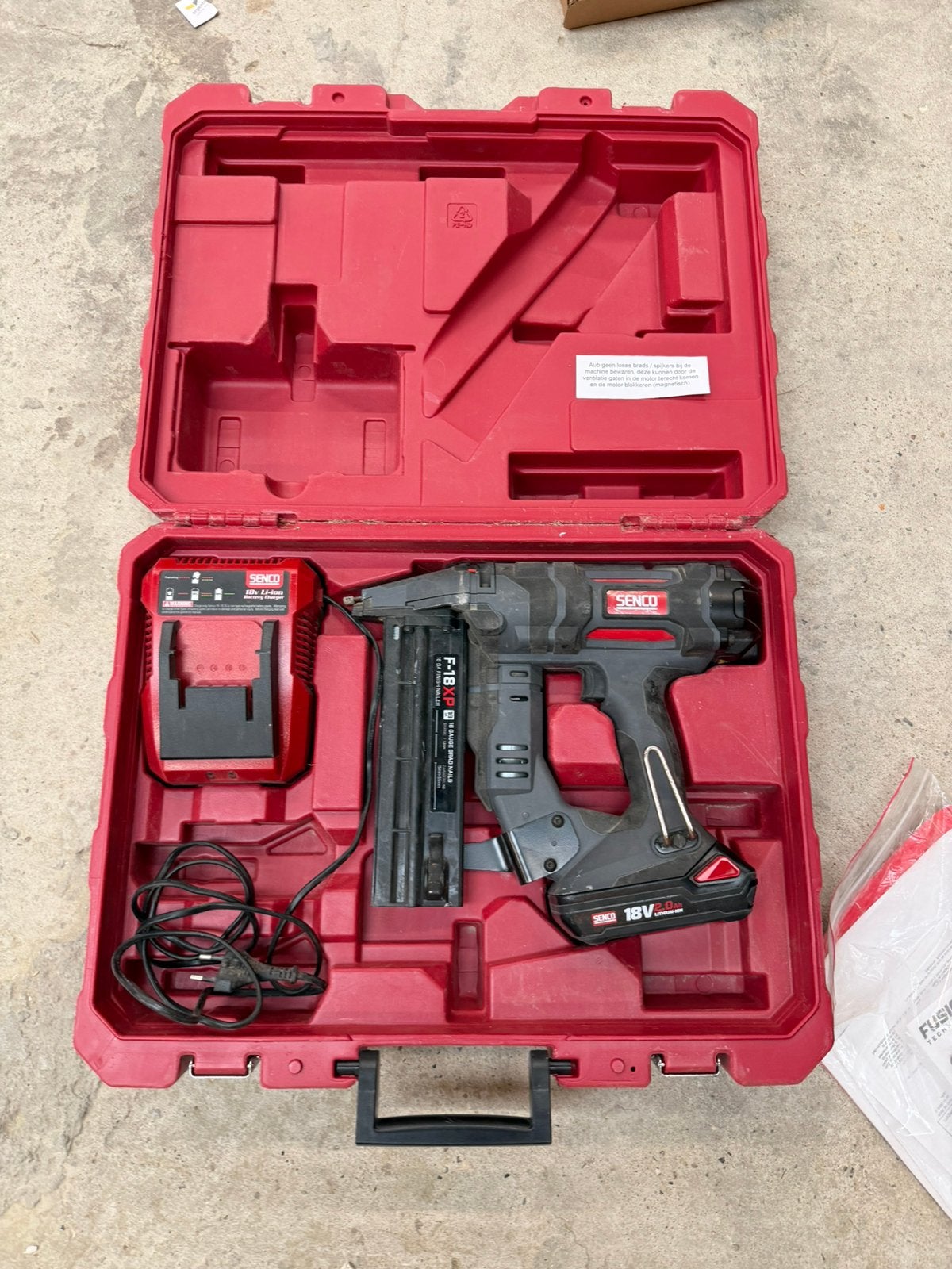 Senco F-18XP accunagelapparaat 18V, Ophalen of Verzenden, Gebruikt