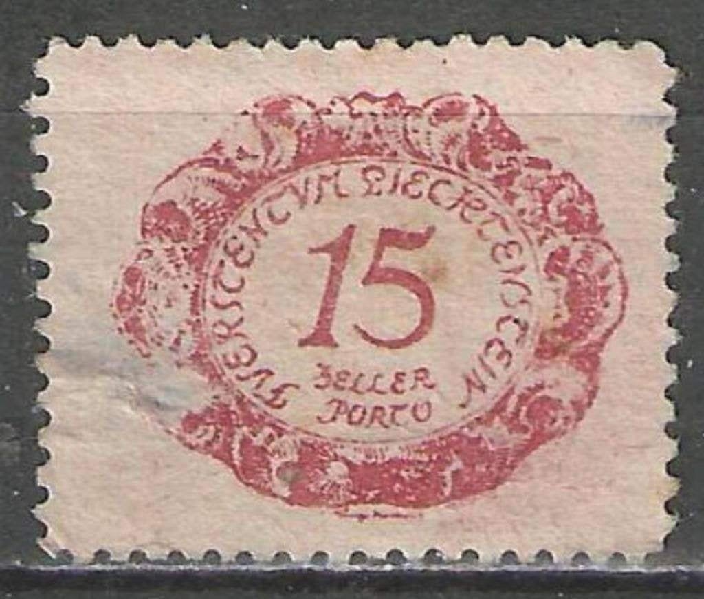 Liechtenstein 1920 - Yvert 3TX - Timbre fiscal - 15 r. (ZG), Envoi, Non oblitéré