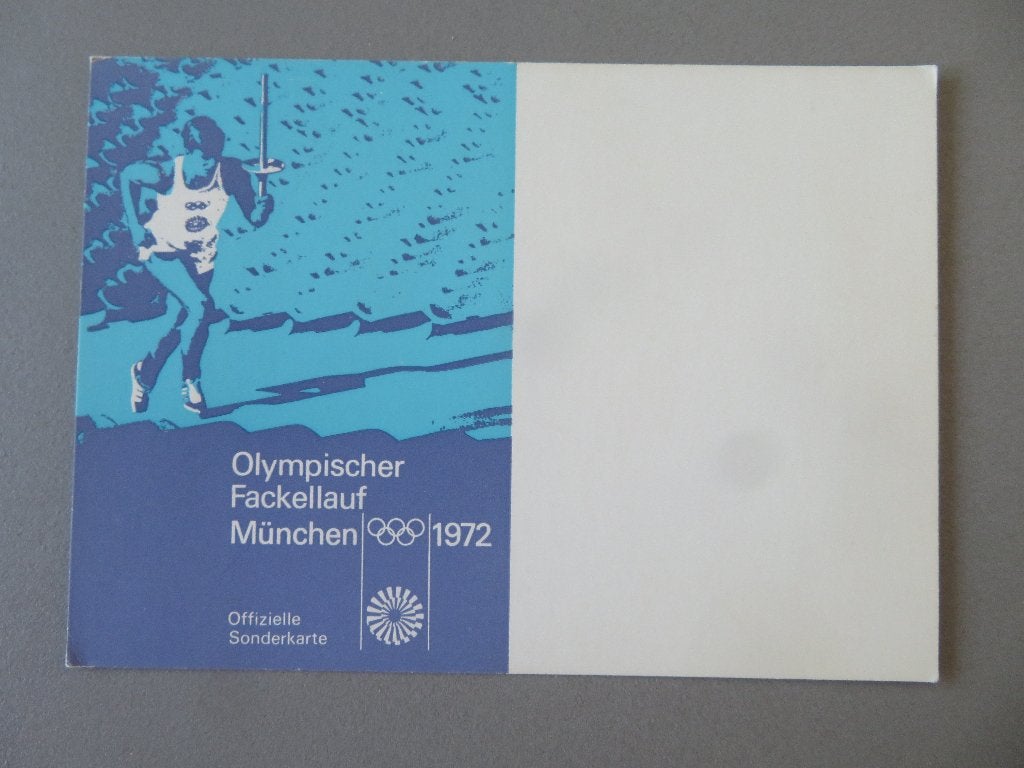 Offizielle Sonderkarte Olympische fakkelloop München 1972, Verzamelen, 1960 tot 1980, Ophalen of Verzenden, Zo goed als nieuw