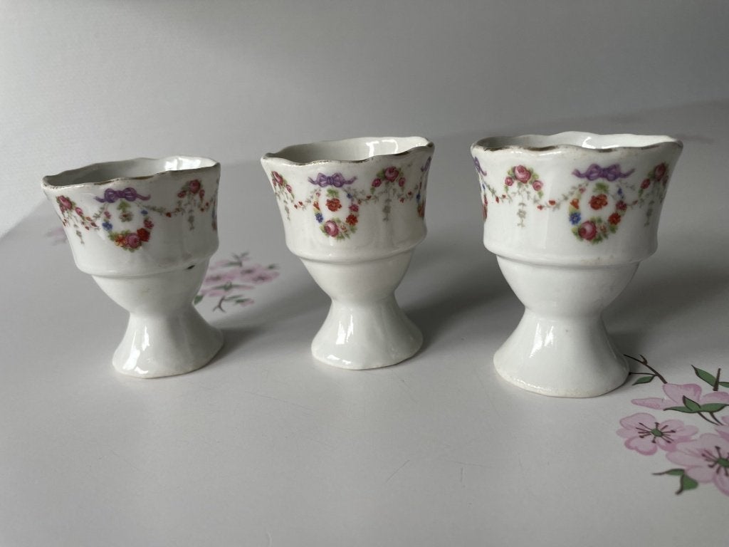 3 ANCIENS COQUETIERS EN FINE PORCELAINE, Enlèvement ou Envoi, Vintage, Comme neuf, Autres types